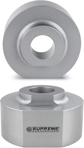 Supreme Suspensions - 2" Front Leveling Kit for 1981-1996 Ford F150 / 1983-1996 Ford Ranger 2WD T6 Billet Aluminum Spring Spacers with 3/4" Stud Extenders (Silver) in Saudi Arabia