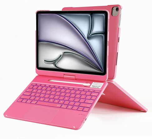 iPad pro 12.9 case with Keyboard 2017 2nd 2015 1st Generation, 360 Rotatable Wireless Folio 180 Swivel Stand Hard Cover Auto Sleep Wake up in Saudi Arabia