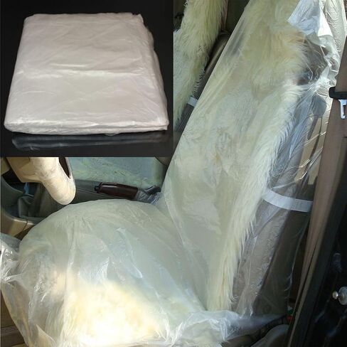 Plastic Car Seat Covers,Disposable Car Seat Covers 100Pcs Disposable Car Seat Covering Waterproof Clear Auto Vehicle Seats Protector ,Disposable Car Seat Covers For Mechanic Valet 140X80Cm in Saudi Arabia