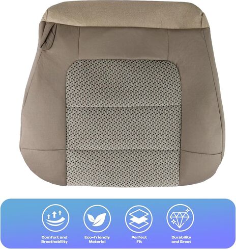 Driver Side Bottom Replacement Cloth Seat Cover, FTZT02 Khaki Bottom Leather Seat Cover Compatible for F150 XLT 2001 2002 2003 in Saudi Arabia