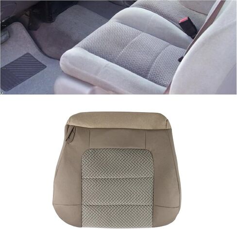 Driver Side Bottom Replacement Cloth Seat Cover, FTZT02 Khaki Bottom Leather Seat Cover Compatible for F150 XLT 2001 2002 2003 in Saudi Arabia