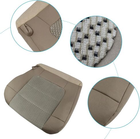 Driver Side Bottom Replacement Cloth Seat Cover, FTZT02 Khaki Bottom Leather Seat Cover Compatible for F150 XLT 2001 2002 2003 in Saudi Arabia