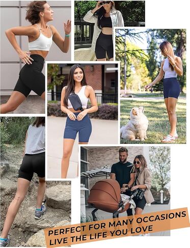 Womens 5" Biker Shorts with Pockets High Waisted Tummy Control Yoga Workout Gym Stretchy Spandex Shorts Leggings Compression Athletic Run Bicycle Cycling Volleyball Exercise Dance Bike Shorts Tights in Saudi Arabia