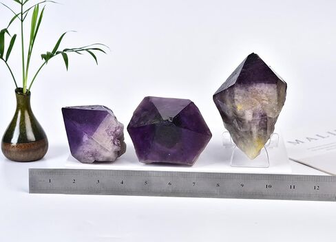 AMOYSTONE Natural Quartz Cluster Unique Minerals Healing Crystal Ore Specimen Home Office Table Decorative Stones Kids Geography Rocks 10.5-17.6 oz/pc in Kuwait