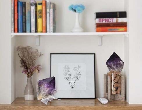 AMOYSTONE Natural Quartz Cluster Unique Minerals Healing Crystal Ore Specimen Home Office Table Decorative Stones Kids Geography Rocks 10.5-17.6 oz/pc in Kuwait