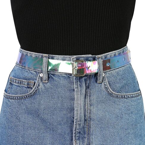 Allegra K Womens Clear Waist Belts for Dresses Transparent Belts Square Buckle in Saudi Arabia