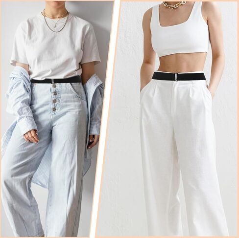 Invisible Stretch Belt, No Show Elastic Belt Adjustable Waist Web Strap Black Waist Belt with Flat Buckle for Women Jeans Pants Dresses in Saudi Arabia