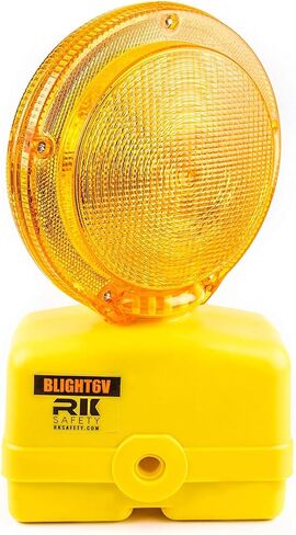 (Set of 4) RK Safety BLIGHT-ST Solar Rechargeable Barricade Amber LED Warning Lights | Traffic signal Flashing 2-Sided Visibility, Type A/C, 3-Way Operation Switch | W/Switch Pin and Bolt in Saudi Arabia