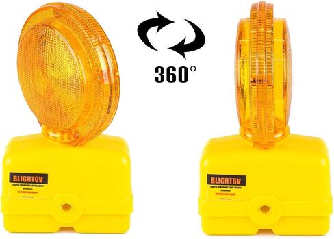 (Set of 4) RK Safety BLIGHT-ST Solar Rechargeable Barricade Amber LED Warning Lights | Traffic signal Flashing 2-Sided Visibility, Type A/C, 3-Way Operation Switch | W/Switch Pin and Bolt in Saudi Arabia