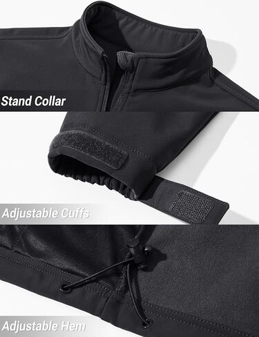 سترات TACVASEN الرجالية التكتيكية معاطف خفيفة الوزن مبطنة بالصوف الناعم مع جيوب مقاومة للماء للتنزه في الهواء الطلق in Kuwait