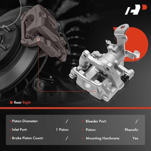 A-Premium Disc Brake Caliper Assembly with Bracket Compatible with Nissan Vehicles - Sentra 2020 2021 2022 2023 2024, 2.0L - Rear Right Passenger Side in Saudi Arabia