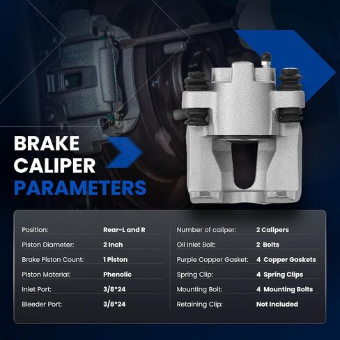 Rear Brake Caliper Assembly Replaces for 184679 184678, Compatible with Ford Expedition F-150 F-250 4.6L 5.4L, Compatible with Lincoln Navigator 99-02 5.4L, for Town Car 03-11 4.6L in Saudi Arabia