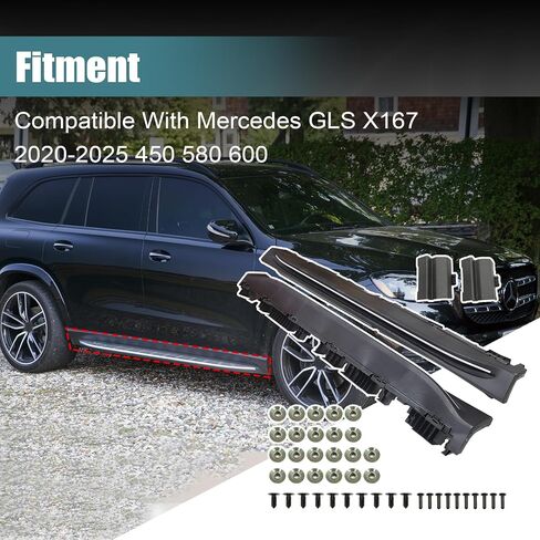 GXARTS Side Steps Running Boards Nerf bar Compatible With Mercedes GLS X167 2020 2021 2022 2023 2024 2025 450 580 600 in Saudi Arabia
