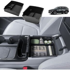 منظم وحدة التحكم المركزية بطبقة مزدوجة متوافق مع 2025 2026 Hyundai Tucson (محدود) / 2025+ هجين/مزود بملحقات هجينة - صينية حجرة تخزين صندوق تخزين - تناسب فقط مع التحول الإلكتروني in Kuwait