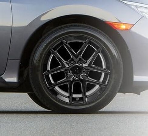 حافة جديدة مقاس 18 بوصة لسيارة 2016 2017 2018 2019 2020 2021 2022 2023 2024 Honda Civic مجموعة من 1 مقاس 18 × 8 بوصة إطارات عجلات بديلة من سبيكة سوداء لامعة ALY10393U45N، ملاءمة مباشرة in Saudi Arabia