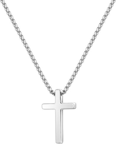 Easter Gifts Cross Necklace for Men Boy Initial Cross Chain Pendant Necklace Religious Gifts Christian Jewelry Gift for Men Boy in Kuwait