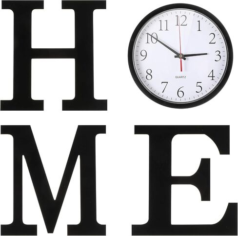 Inbagi Home Letters Sign with Wall Clock for O, Farmhouse Wall Decor Silent Non Ticking Wall Clock Home Sign Wall Art Decoration for Office Home Dining Room Living Room Housewarming Gifts in Saudi Arabia