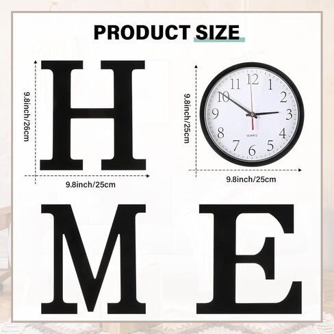 Inbagi Home Letters Sign with Wall Clock for O, Farmhouse Wall Decor Silent Non Ticking Wall Clock Home Sign Wall Art Decoration for Office Home Dining Room Living Room Housewarming Gifts in Saudi Arabia
