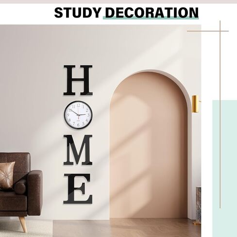 Inbagi Home Letters Sign with Wall Clock for O, Farmhouse Wall Decor Silent Non Ticking Wall Clock Home Sign Wall Art Decoration for Office Home Dining Room Living Room Housewarming Gifts in Saudi Arabia