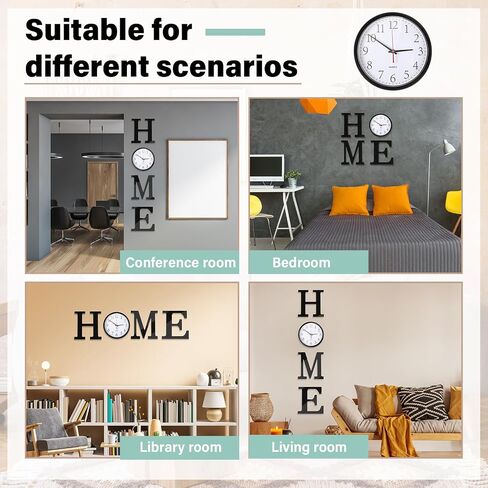 Inbagi Home Letters Sign with Wall Clock for O, Farmhouse Wall Decor Silent Non Ticking Wall Clock Home Sign Wall Art Decoration for Office Home Dining Room Living Room Housewarming Gifts in Saudi Arabia