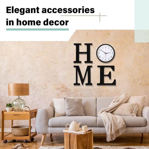 Inbagi Home Letters Sign with Wall Clock for O, Farmhouse Wall Decor Silent Non Ticking Wall Clock Home Sign Wall Art Decoration for Office Home Dining Room Living Room Housewarming Gifts in Saudi Arabia
