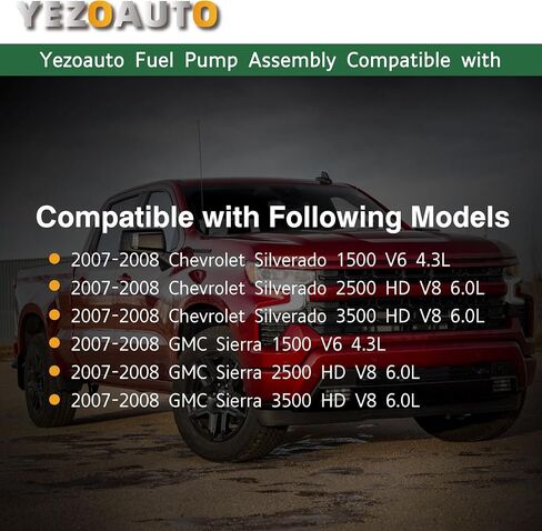 مجموعة مضخة الوقود لسيارة شيفروليه سيلفرادو 1500 V6 4.3L / 2500 HD V8 6.0L / 3500 HD V8 6.0L 2007-2008 & جي إم سي سييرا 1500 V6 4.3L / 2500 HD V8 6.0L / 3500 HD V8 6.0L 2007-2008 E3750M in Saudi Arabia