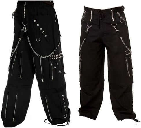 Gothic Men Black Chrome Trousers Punk Rock Studs Metal/Chain Trouser Pant/USA in Saudi Arabia