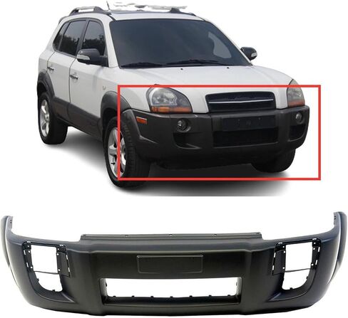 FitParts Compatible With Front Bumper Cover 2005 2006 2007 2008 2009 Hyundai Tucson GL GLS LE LX SE Limited Sport 05 06 07 08 09. New, Primed and Ready for Paint. W/Fog Light Holes. in Saudi Arabia