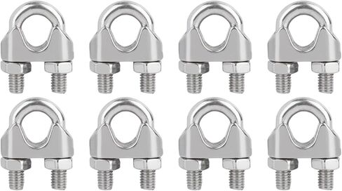3/8 inch M10 Wire Rope Cable Clip Clamp 304 Stainless Steel Wire Rope Clamp U Bolt Saddle Fastener,Pack of 10 in Saudi Arabia