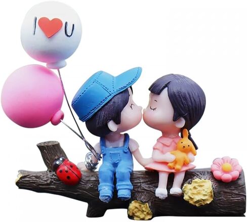 Car Couple Dashboard Decoration, Kiss Couple Car Ornament Cartoon Car Interior Accessories for Home Office Valentine's Day Present in Saudi Arabia
