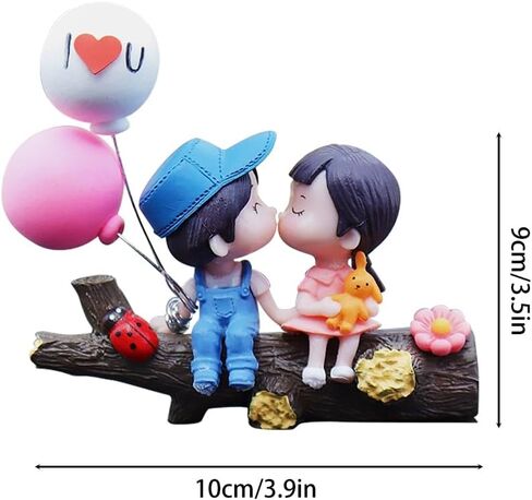 Car Couple Dashboard Decoration, Kiss Couple Car Ornament Cartoon Car Interior Accessories for Home Office Valentine's Day Present in Saudi Arabia