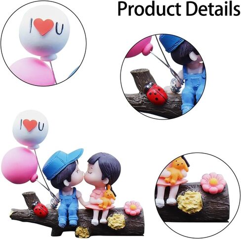 Car Couple Dashboard Decoration, Kiss Couple Car Ornament Cartoon Car Interior Accessories for Home Office Valentine's Day Present in Saudi Arabia