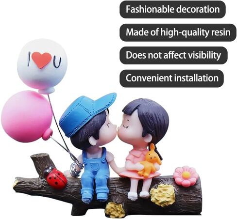 Car Couple Dashboard Decoration, Kiss Couple Car Ornament Cartoon Car Interior Accessories for Home Office Valentine's Day Present in Saudi Arabia