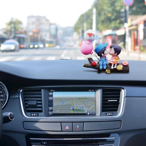 Car Couple Dashboard Decoration, Kiss Couple Car Ornament Cartoon Car Interior Accessories for Home Office Valentine's Day Present in Saudi Arabia