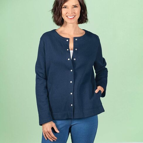 Snap Front Sweatshirt Cardigan by Sawyer CreekTM in Saudi Arabia