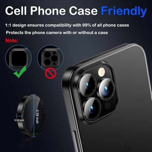 AFARER for iPhone 16 Pro/16 Pro Max Camera Lens Protector,[Anti-Scratch][Not Easy to Break] Metal Tempered Glass Individual Camera Cover for iPhone 16 Pro Max / 16 Pro-Black Titanium,1 Set in Kuwait