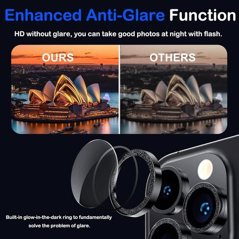 AFARER for iPhone 16 Pro/16 Pro Max Camera Lens Protector,[Anti-Scratch][Not Easy to Break] Metal Tempered Glass Individual Camera Cover for iPhone 16 Pro Max / 16 Pro-Black Titanium,1 Set in Kuwait