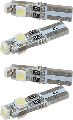 مصابيح إضاءة LED مقاس 5 مم لأقنعة الشمس بمرآة الزينة، T5، 70، 74 لمبة مصغرة أساسية (قطعتان)، أبيض in Saudi Arabia