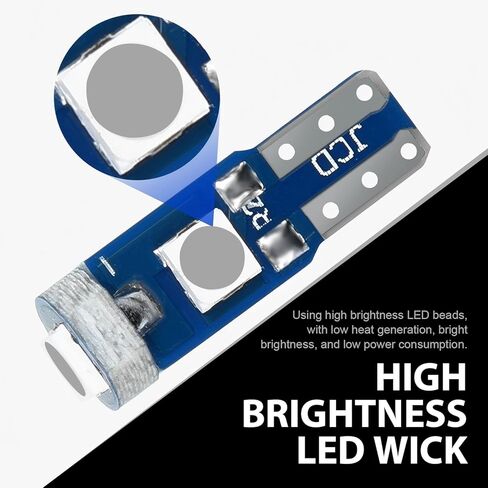 20 قطعة T5 لمبات Led Dash Lights، 37 74 2721 PC74 PC37 LED لمبة مع مقبس قفل ملتوي، 3030 رقاقة فائقة السطوع الداخلية قبة خريطة لوحة القيادة مؤشر لوحة قياس مصباح (أصفر) in Kuwait