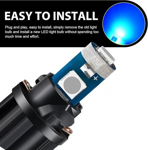 20 قطعة T5 لمبات Led Dash Lights، 37 74 2721 PC74 PC37 LED لمبة مع مقبس قفل ملتوي، 3030 رقاقة فائقة السطوع الداخلية قبة خريطة لوحة القيادة مؤشر لوحة قياس مصباح (أصفر) in Kuwait