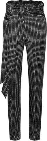 Women Casual High Waist Plaid Stretch Pants Slim Fit All Season Trousers in Saudi Arabia