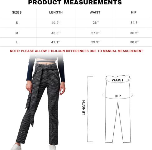 Women Casual High Waist Plaid Stretch Pants Slim Fit All Season Trousers in Saudi Arabia
