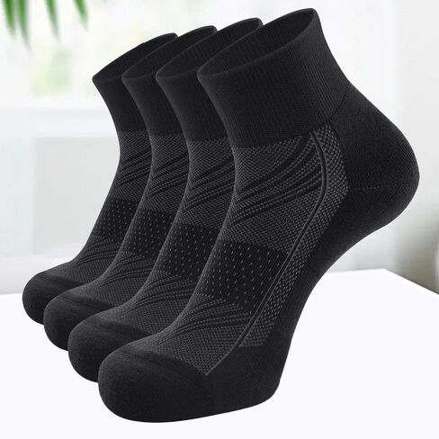 4-Pack Men’s Cushioned Ankle Socks, Athletic Running Socks for Sports and Everyday Wear in Saudi Arabia