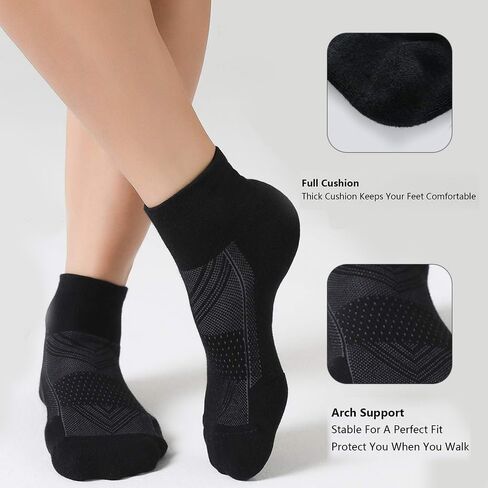 4-Pack Men’s Cushioned Ankle Socks, Athletic Running Socks for Sports and Everyday Wear in Saudi Arabia