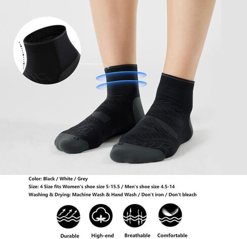4-Pack Men’s Cushioned Ankle Socks, Athletic Running Socks for Sports and Everyday Wear in Saudi Arabia