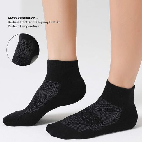 4-Pack Men’s Cushioned Ankle Socks, Athletic Running Socks for Sports and Everyday Wear in Saudi Arabia