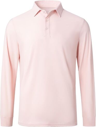 M MOTEEPI Polo للرجال قمصان جولف بأكمام طويلة للحماية من الشمس مع ياقة بعامل حماية من أشعة الشمس 50+ قمصان خريفية بياقة أداء للتنس in Kuwait