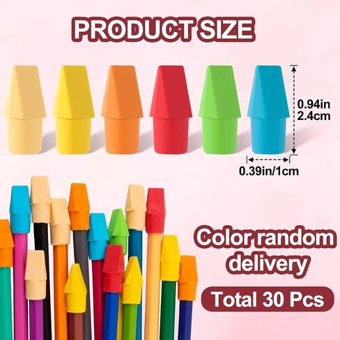12 Pack Random Color Pencil Top Erasers, Halloween Pencil Topper Erasers, Fun Pencil Cap Erasers Bulks, School Supplies for School, Office, Classroom, Kid, Adults Painting Drawing in Saudi Arabia