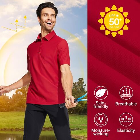 M MOTEEPI Polo للرجال قمصان جولف بأكمام طويلة للحماية من الشمس مع ياقة بعامل حماية من أشعة الشمس 50+ قمصان خريفية بياقة أداء للتنس in Kuwait