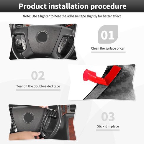 CheroCar Central Control Steering Button Frame Trim Compatible with 2007-2013 Chevrolet Silverado 1500 Avalanche Suburban Tahoe Traverse & Yukon Sierra Interior Accessories,Red Carbon Fiber in Saudi Arabia